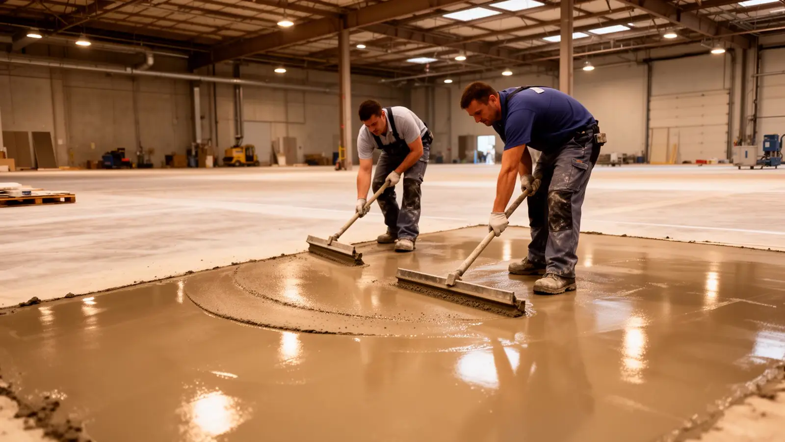 Self-leveling compound being poured during floor preparation
