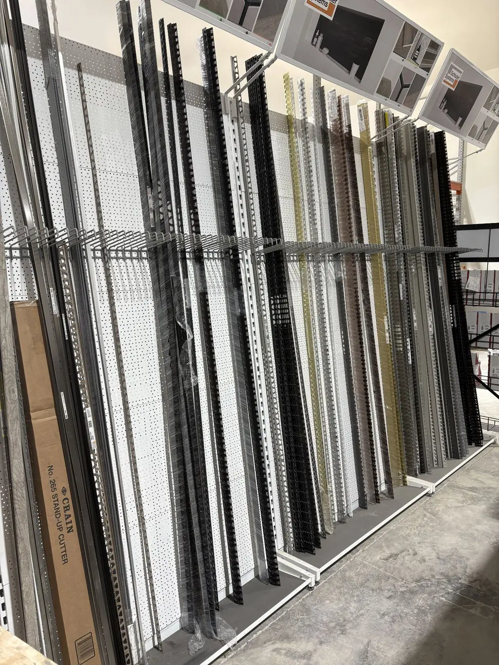 Schluter Systems trim profiles and tile edge pieces displayed at Sundry Pro Shop in Columbia Falls, Montana